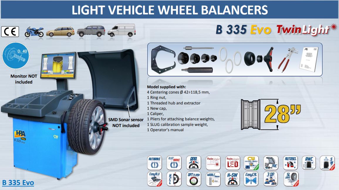Máy cân bằng động lốp xe b355