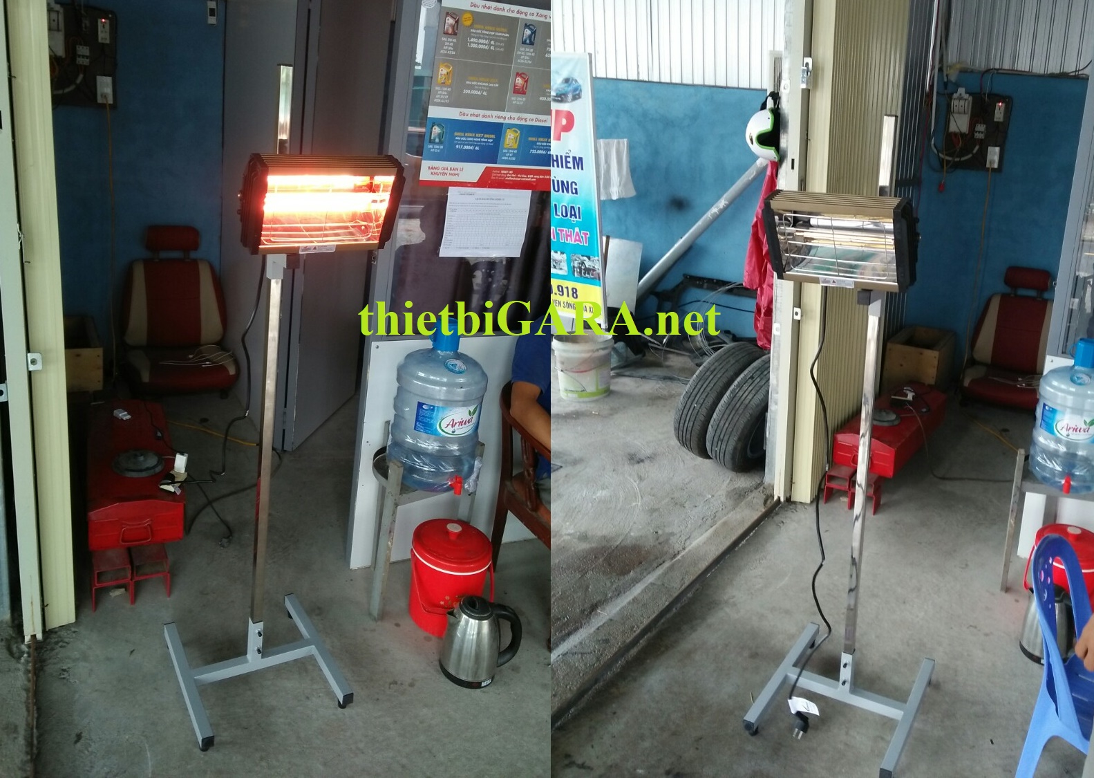 Đèn sấy sơn hồng ngoại thực tế