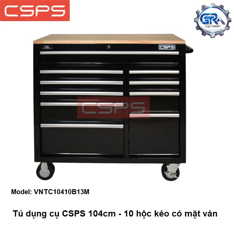 Tủ Dụng Cụ CSPS 10 Hộc Kéo Ván Gỗ Kèm Vách Lưới