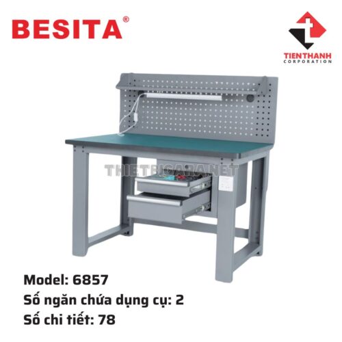 Bàn gia công cơ khí kèm tủ đồ nghề 78 chi tiết BESITA 6857