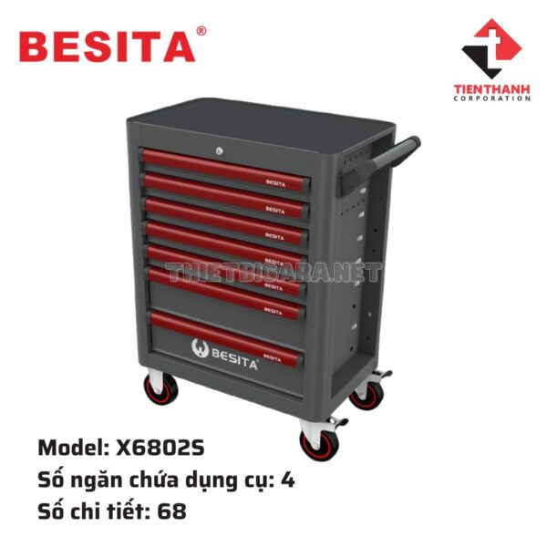 Tủ đồ nghề 7 ngăn 4 ngăn chứa dụng cụ dành cho xe điện BESITA X6802S