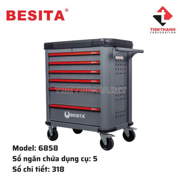 Tủ đồ nghề 6 ngăn 318 chi tiết BESITA 6858