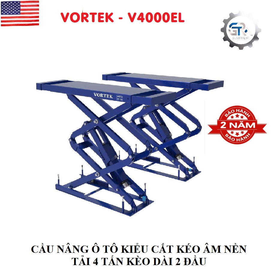 Cầu Nâng Ô Tô Cắt Kéo Âm Nền Tải 4 Tấn Vortek V4000EL